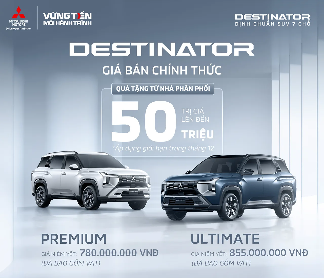 MITSUBISHI DESTINATOR - CÔNG BỐ GIÁ BÁN CHÍNH THỨC